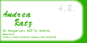 andrea ratz business card